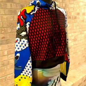 Adidas Rita Ora Superhero Cropped Hoodie Size Pop Art